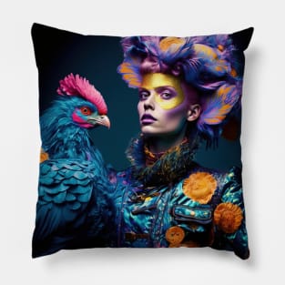 High Fashion Meets High Pecks - Futuristic Fashion #5 Pillow