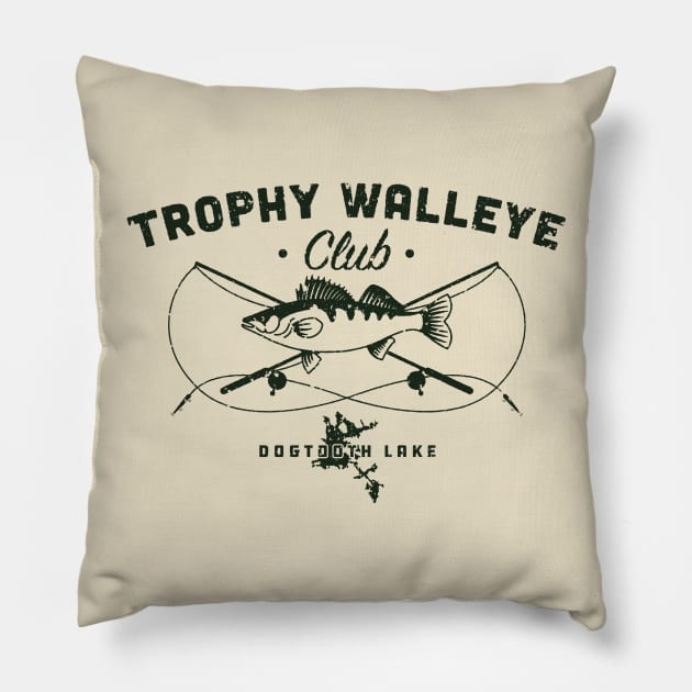 Dogtooth Lake Ontario Walleye Fishing Design Pillow by mytripsites