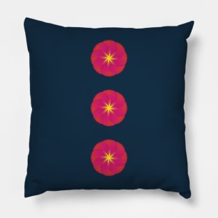 Pink and yellow flowers over mint Pillow