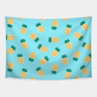 Pineapples on Blue Tapestry