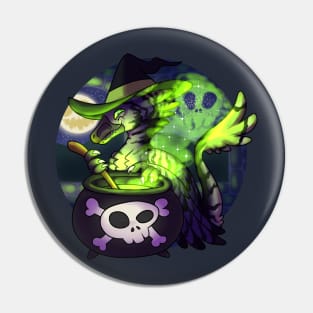 Witchy Velociraptor Pin