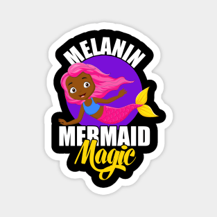 African American Mermaid Melanin is Magic Girls / Kids Magnet