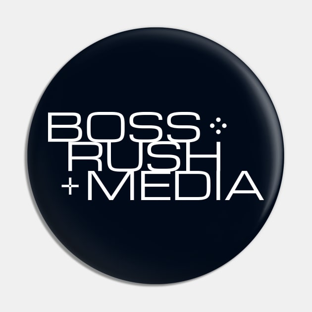 Boss Rush Media Logo Word White Pin by Boss Rush Media | Boss Rush Network