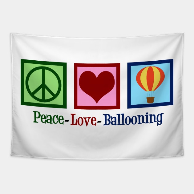 Peace Love Hot Air Balloons Tapestry by epiclovedesigns