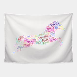 Horse Animal Riding Text Word Cloud Tapestry