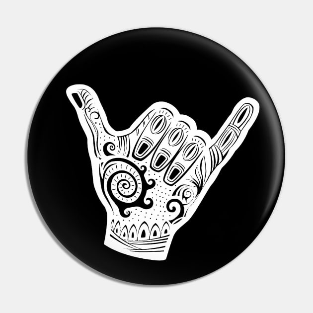 Tribal Shaka Pin by HaleiwaNorthShoreSign