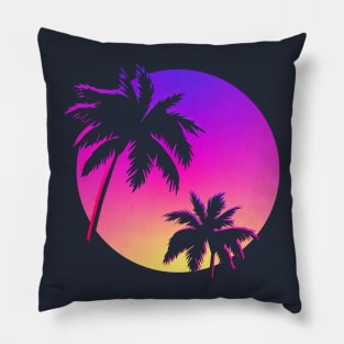 Retro Miami Vintage Aesthetic Pillow