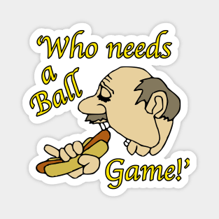 Old Man Eating a Hot Dog Magnet