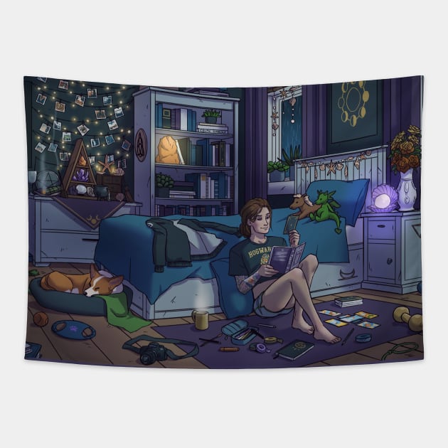 Modern Witch Bedroom Tapestry by Brenna-Ivy Art