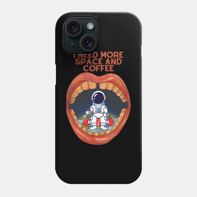 I need more space and coffee Phone Case by Artist usha