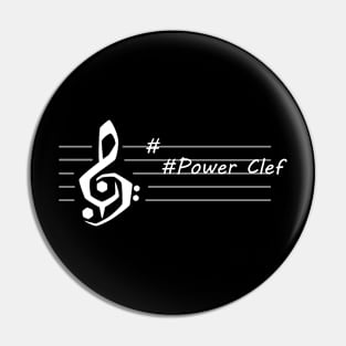 Power Clef - D Major White Pin