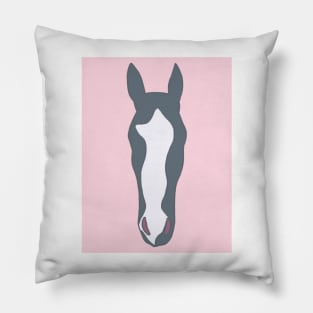 Gray Mare - Pink Square Pillow