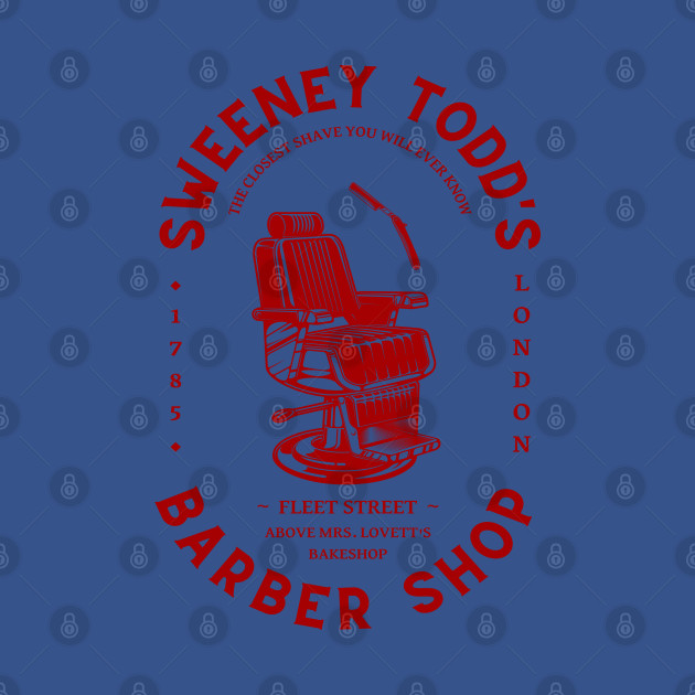 Discover Sweeney | Barber Shop Logo in RED - Barber - T-Shirt