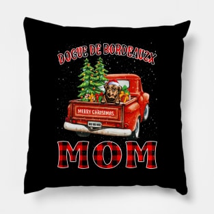 Christmas Dogue De Bordeauzx Mom Santa Hat Truck Tree Plaid Dog Mom Christmas Pillow