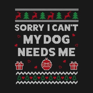 Dog Mom Dog Dad Ugly Christmas Design Dogs Funny Puppy T-Shirt