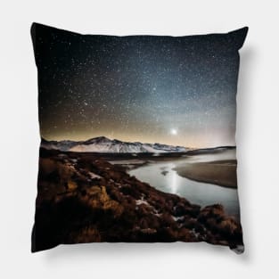 Milky Way Over Mammoth Lakes, Starry night, Astro photography Pillow