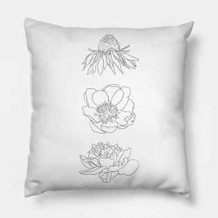 Hand Drawn Flowers Pillow