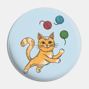 Cat Juggler Pin