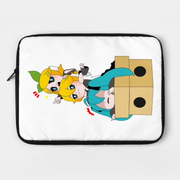 Chibi Vocaloid Rin And Len Vocaloid Kagamine Rin Kagamine Len And Hatsune Miku Chibi Vocaloid Laptop Case Teepublic teepublic