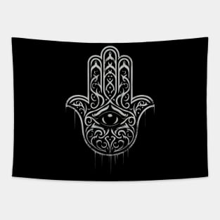 Creepy Gothic Hamsa Hand Tapestry