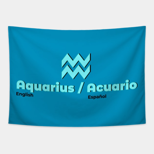 Aquarius Power Color- Electric Blue & Turquoise Tapestry by MiamiTees305