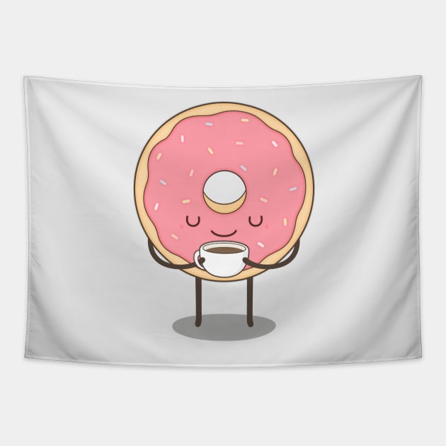 donut loves coffee Tapestry by kimvervuurt