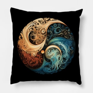 Yin Yang Elements Fire Water Earth Air Harmony Pillow