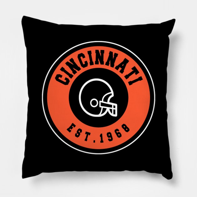 Cincinnati est 1968 Pillow by BVHstudio