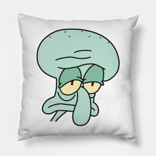 tired squidward | exhausted squidward | help squidward Pillow