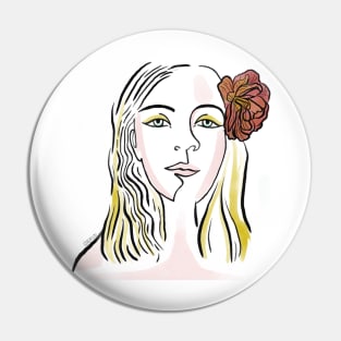 WOMAN LINEART PORTRAIT Pin