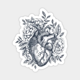 Human heart - Floral anatomical heart Magnet