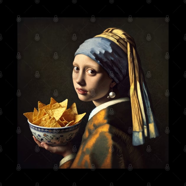 Mona Lisa Tortilla Chip Feast Tee - National Tortilla Chip Day by Edd Paint Something