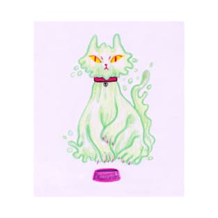 Green Ghost Cat T-Shirt