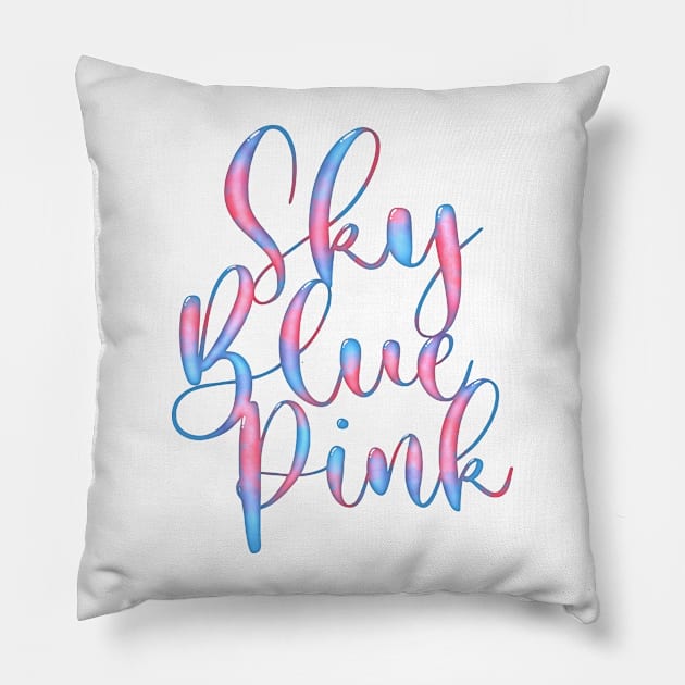 Sky Blue Pink Pillow by Designed-by-bix