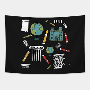 History Teachers are my heroes cartoon pattern Tapestry