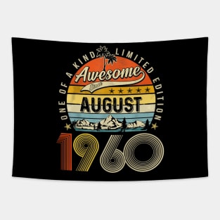 Awesome Since August 1960 Vintage 63rd Birthday Tapestry