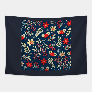 Winter Floral Seamless Pattern  Tapestry