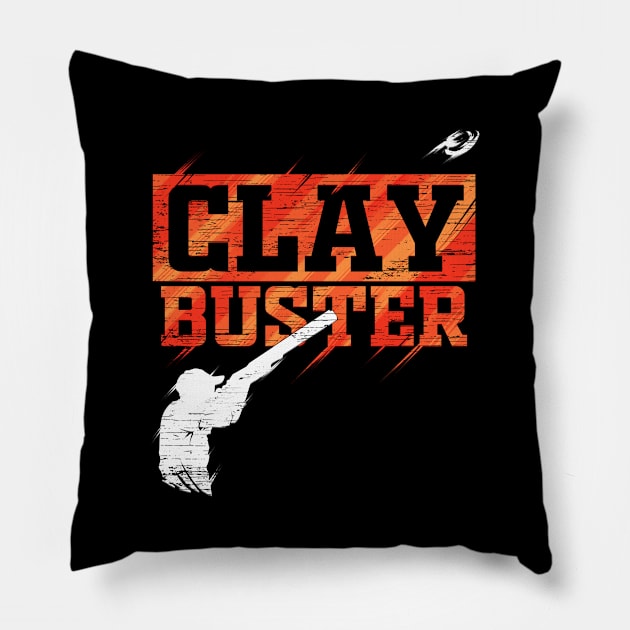 Skeet Shooting Trap Shooting Clay Pigeon Pillow by ChrisselDesigns