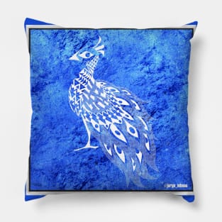 peacock pavo real in mexican ecopop pattern Pillow