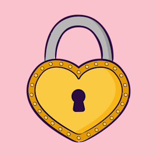 Golden heart-shaped padlock T-Shirt