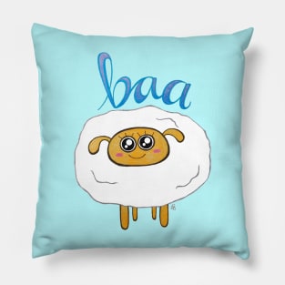 Baa Baa Cute Sheep - A Happy Kawaii White Sheep Pillow