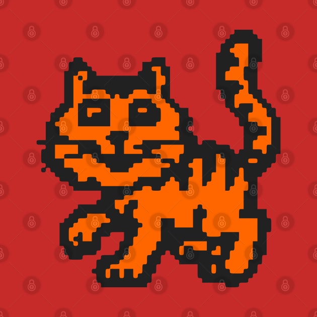 Orange Cat Pixel by Tandit Store