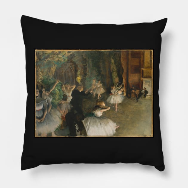 The Rehearsal of the Ballet Onstage Pillow by EdgarDegas