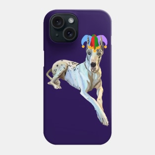 Court Jester Harlequin Great Dane Dog Phone Case