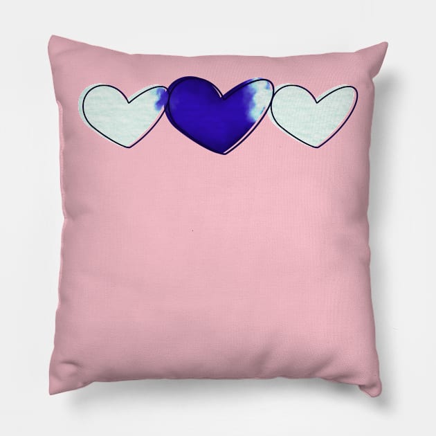 Watercolor Hearts Pillow by LetteringByKaren