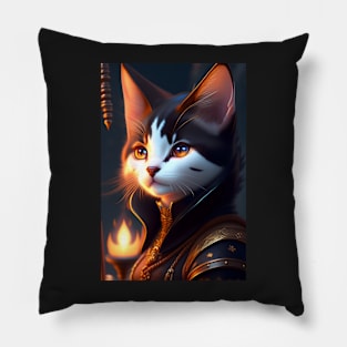 Witch Cat - Modern Digital Art Pillow