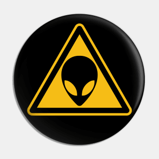 OldSalt Alien Caution Road Sign Pin