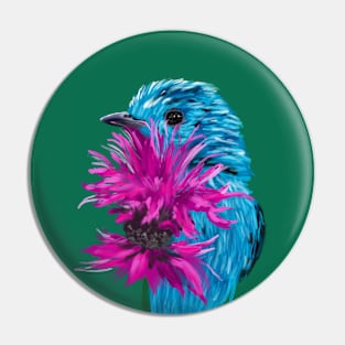 Spangled Cotinga + Bee Balm Pin