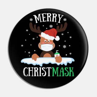 Merry Christmask Reindeer Hand Sanitizer Christmas Gift Pin