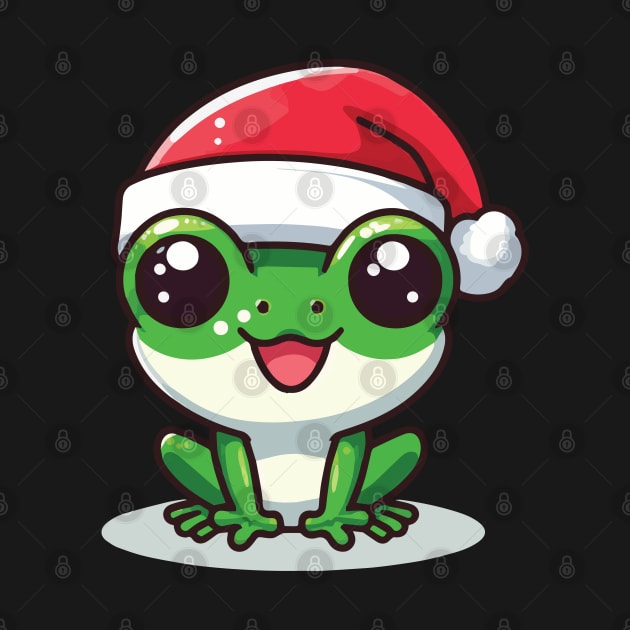 Christmas Frog with Santa Hat by Heartsake